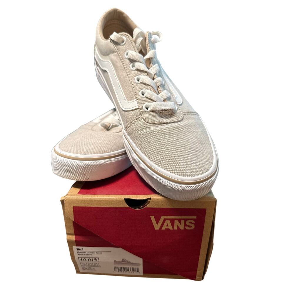 NIB Vans Ward Summer Canvas Taupe Sneakers 10 - Picture 2 of 5
